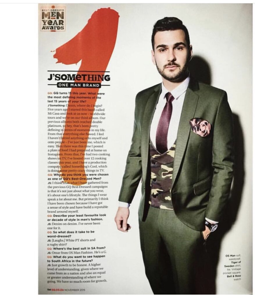 Musician J Something wins GQ Best Dressed and names O.S Man as the best place to buy a suit in South AfricaMusician J Something wins GQ Best Dressed and names O.S Man as the best place to buy a suit in South Africa
