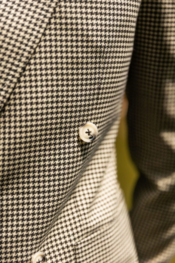 Black and Ivory wool houndstooth Double breasted sports jacket - Image 21