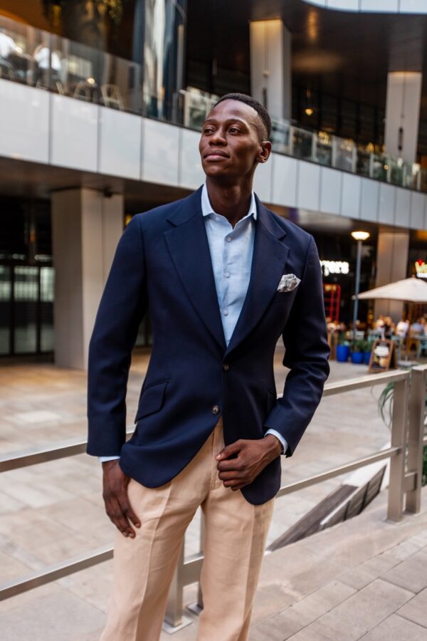 Navy Hopsack Blazer - Image 13