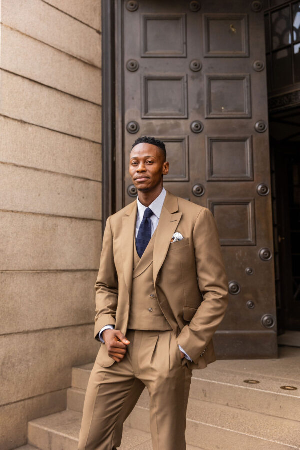 3-Piece Military brown classic cut suit - Image 17