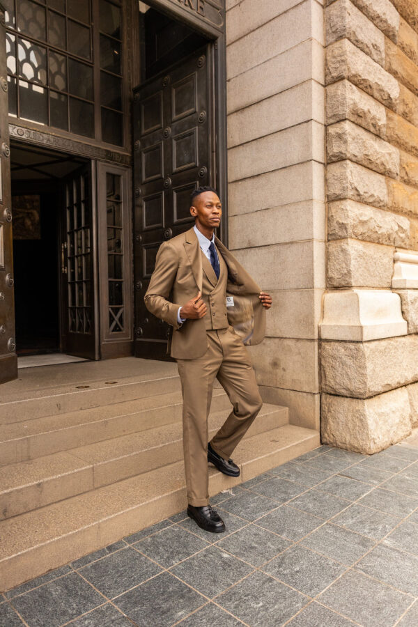 3-Piece Military brown classic cut suit - Image 14
