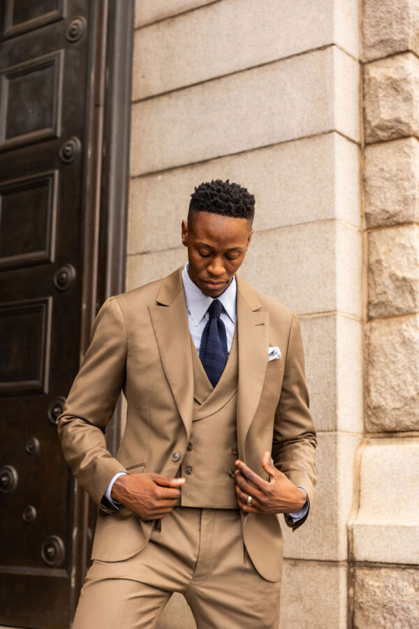3-Piece Military brown classic cut suit - Image 12