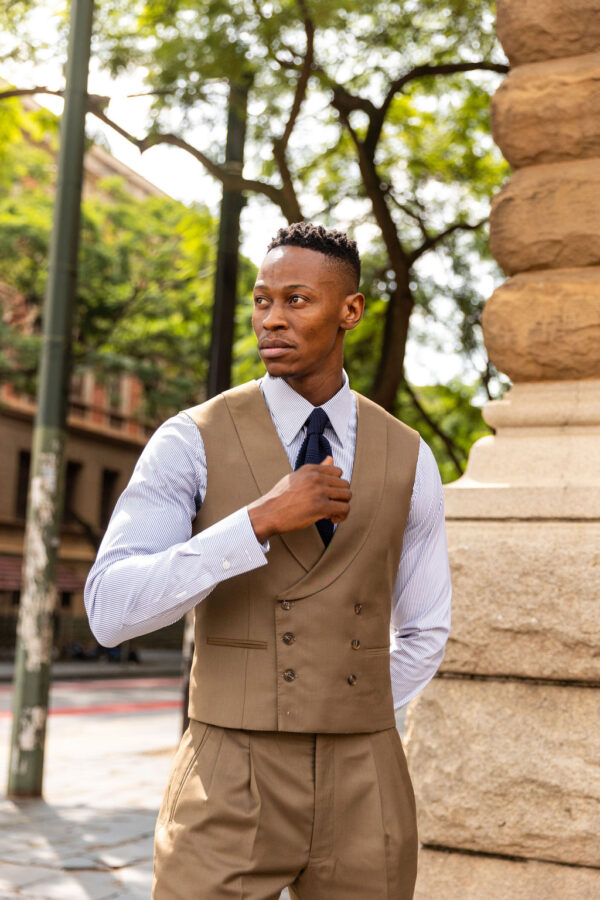 3-Piece Military brown classic cut suit - Image 6