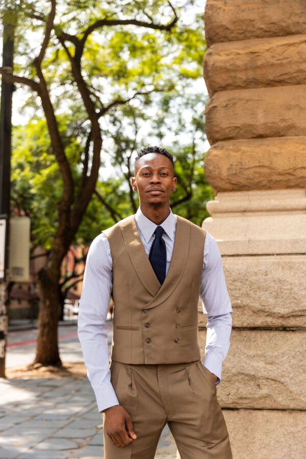 3-Piece Military brown classic cut suit - Image 5