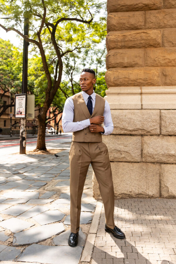 3-Piece Military brown classic cut suit - Image 4